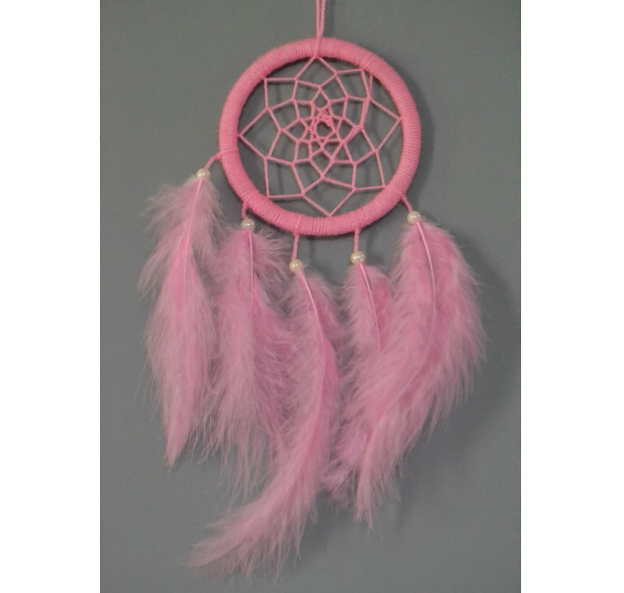 Pink Beaded Pearl - Dream Catcher