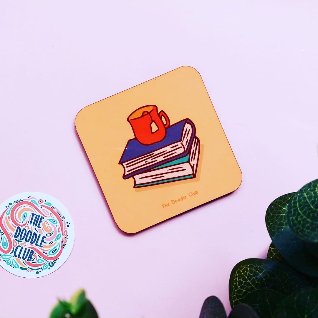 Books and Mug - Coaster