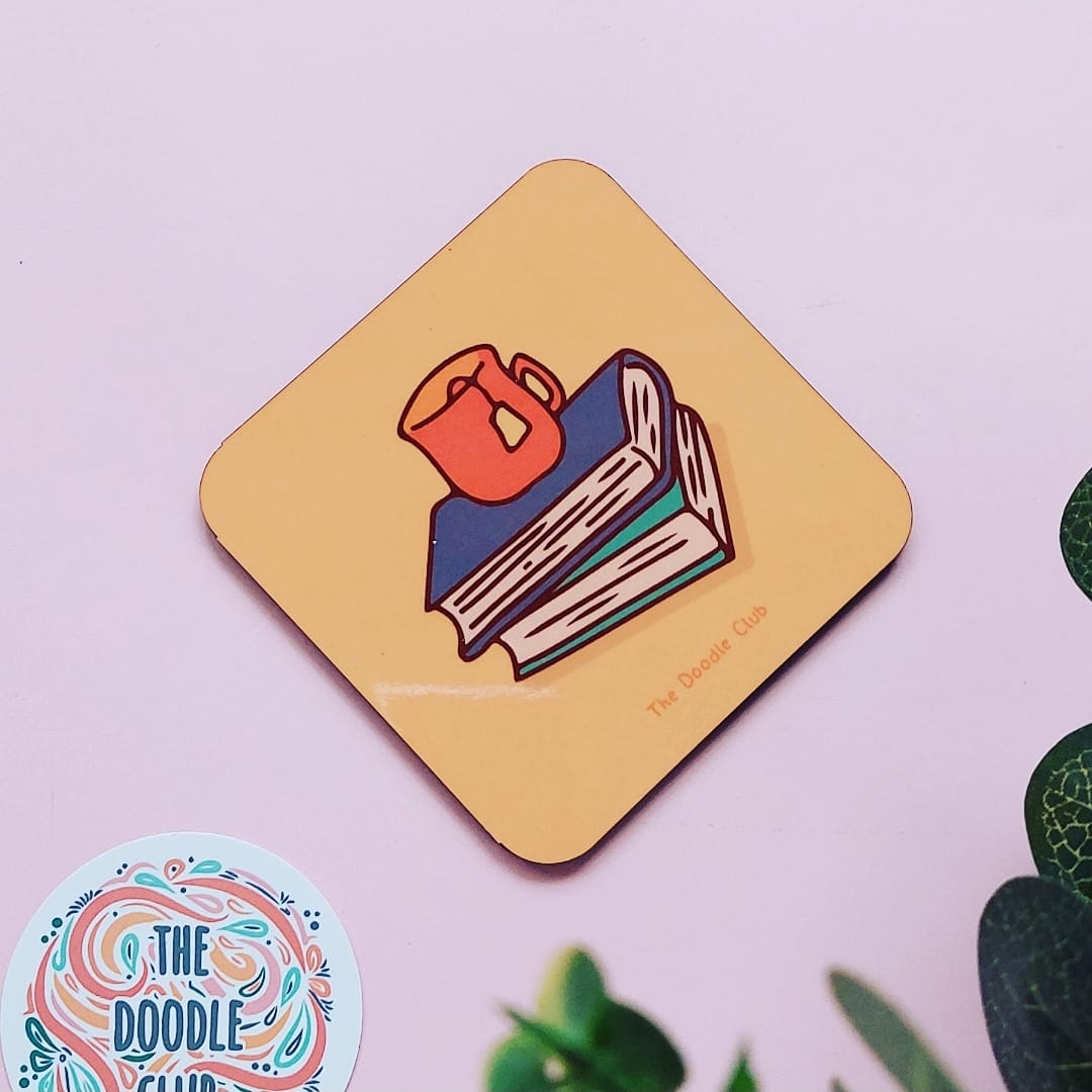 Books and Mug - Coaster