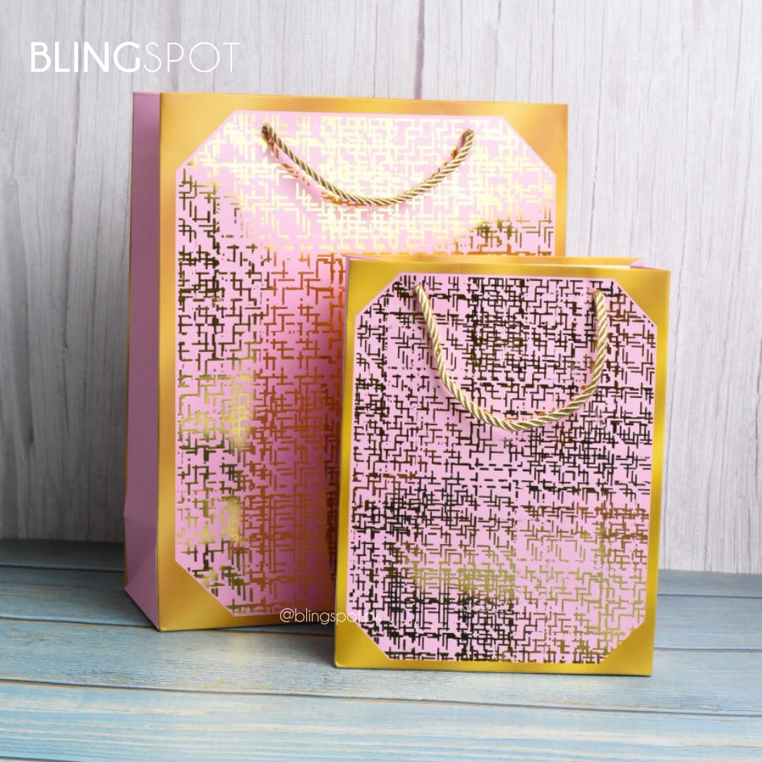 Gold Foil Grid Texture Style 3 - Gift Bag