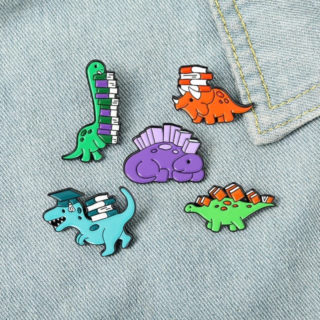 Dino Book Lover  - Enamel Pin