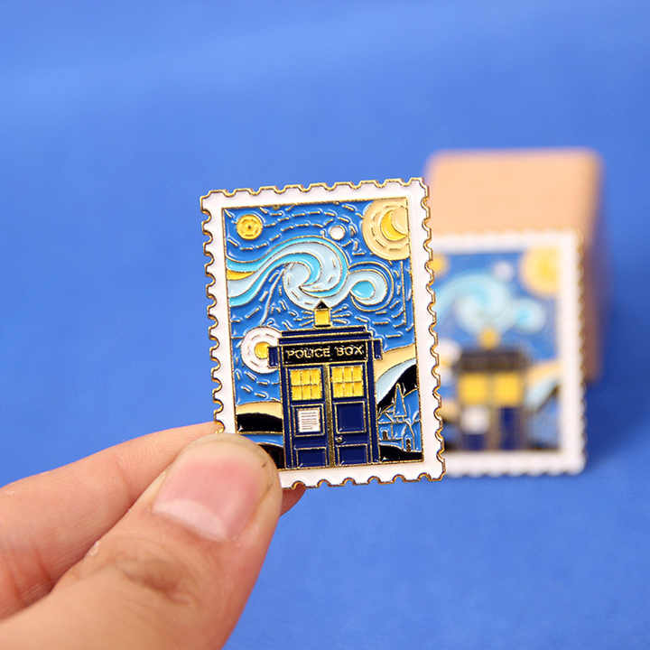 Vangogh Police Box - Enamel Pin