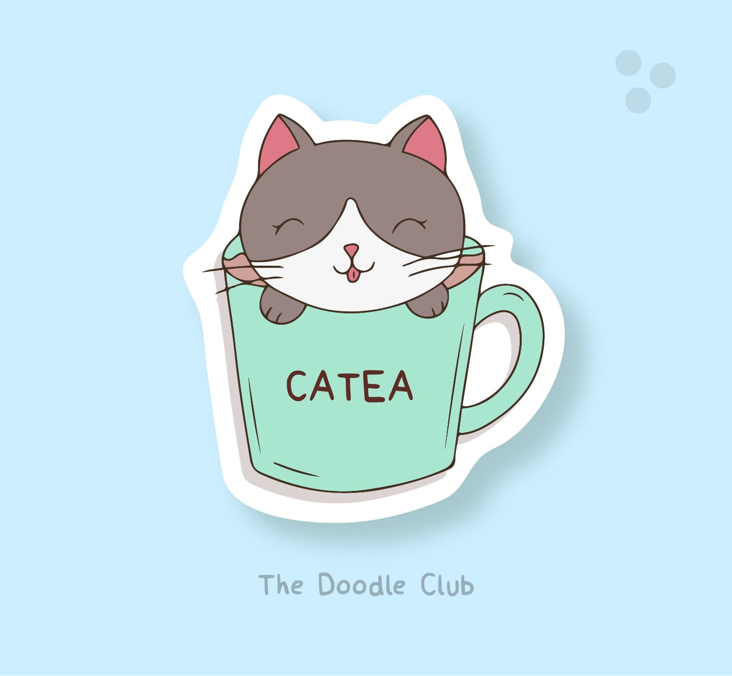 Catea Doodle Transparent Sticker