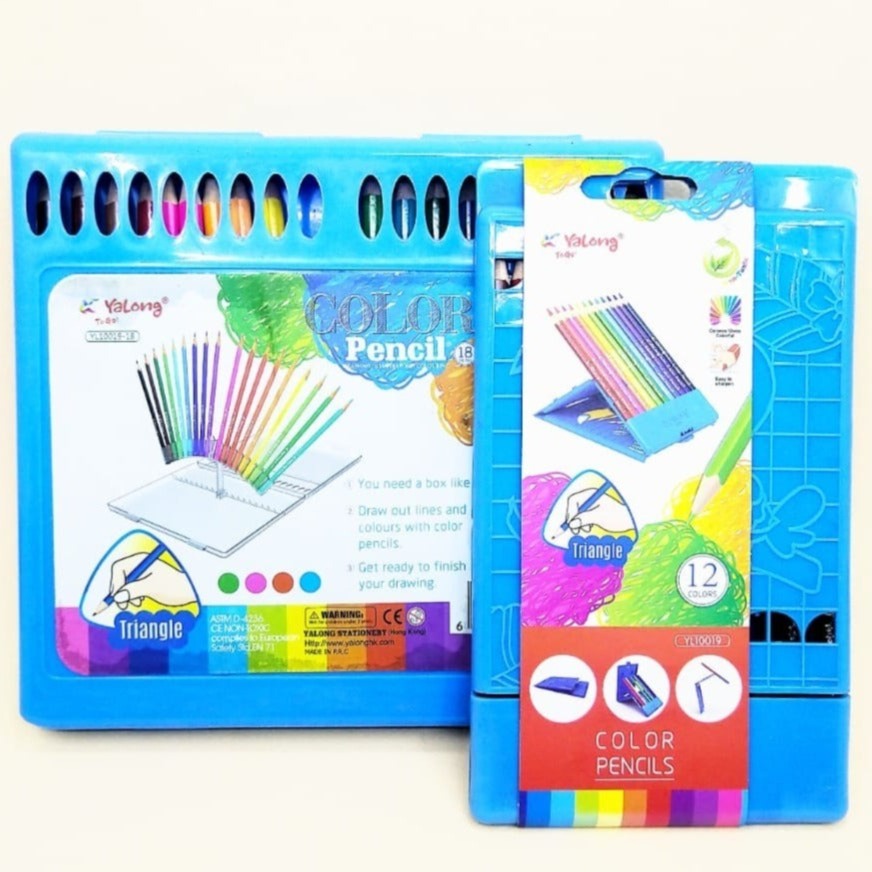Yalong Color Pencils Set of 12 &amp; 18 (Plastic Tray Packing)