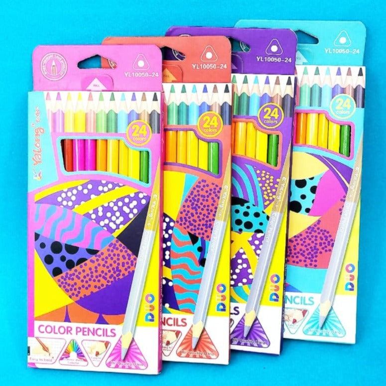 Yalong Color Pencil Set of 24 ( 2 in 1 )