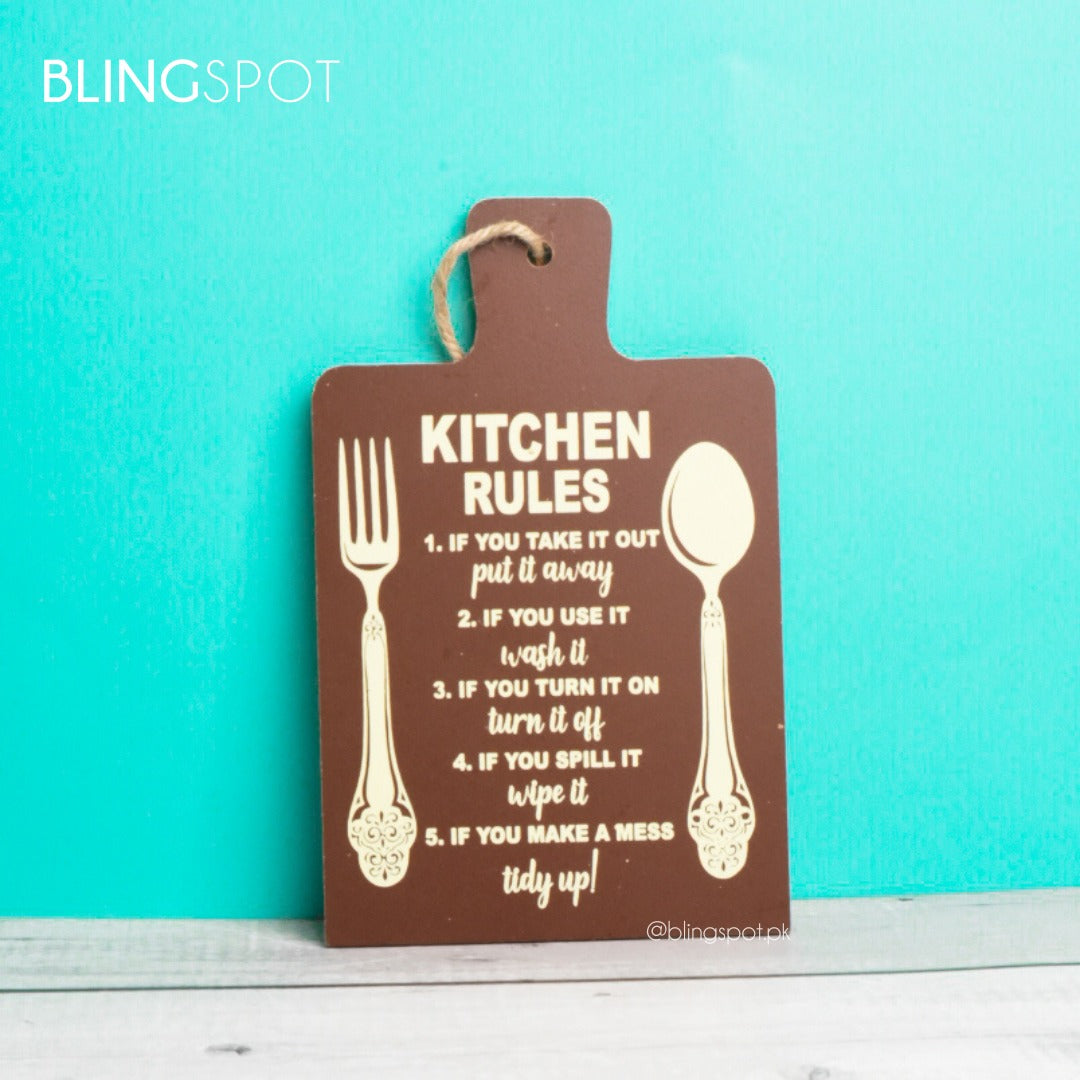 Kitchen Rules Brown - Wall Hanging