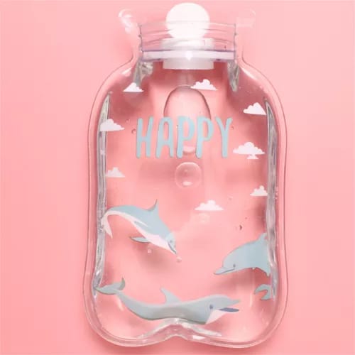 Happy Dolphin Transparent - Hot Water Bottle