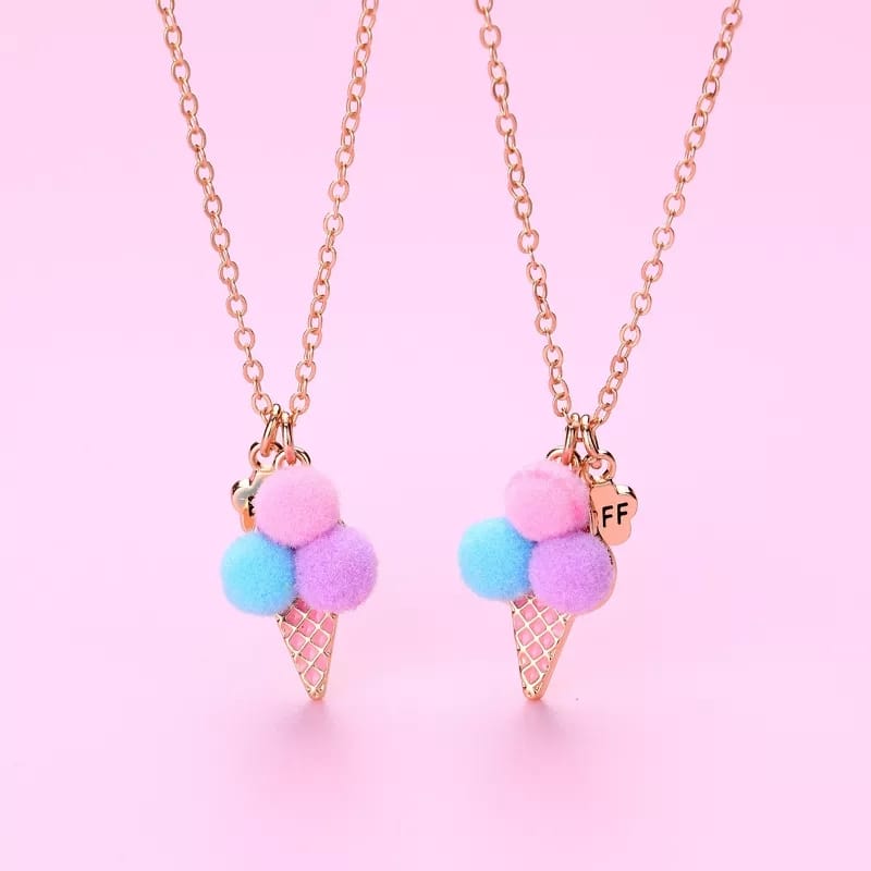 Ice Cream Cone  - Necklace (  BFF ) Set Of 2