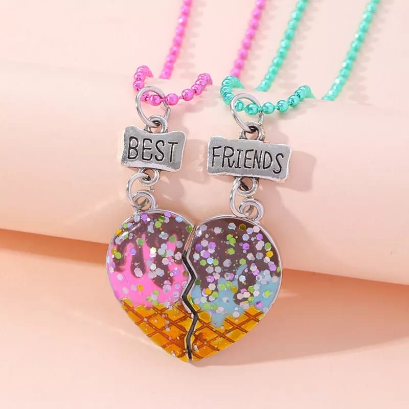 Heart BFF - Necklace  Set Of 2