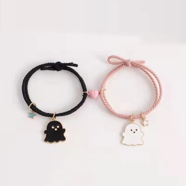 Pink & Black  Ghost - Bracelet Set Of 2