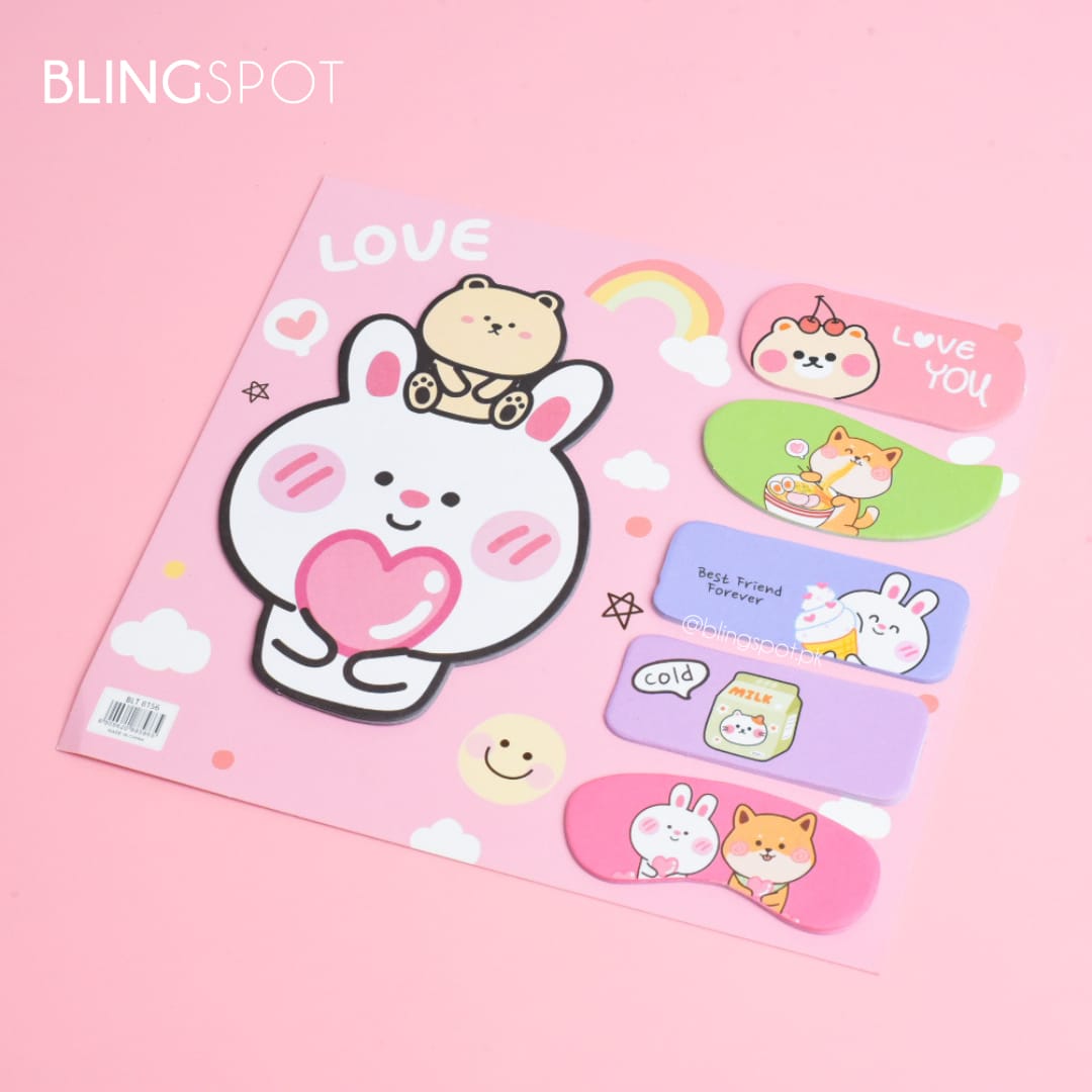 Cute Bunny Memo Pad Sticky Note Set - Style 2