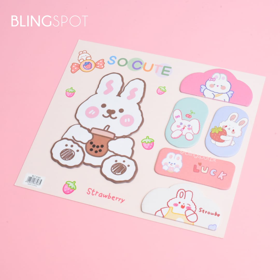 Cute Bunny Memo Pad Sticky Note Set - Style 3