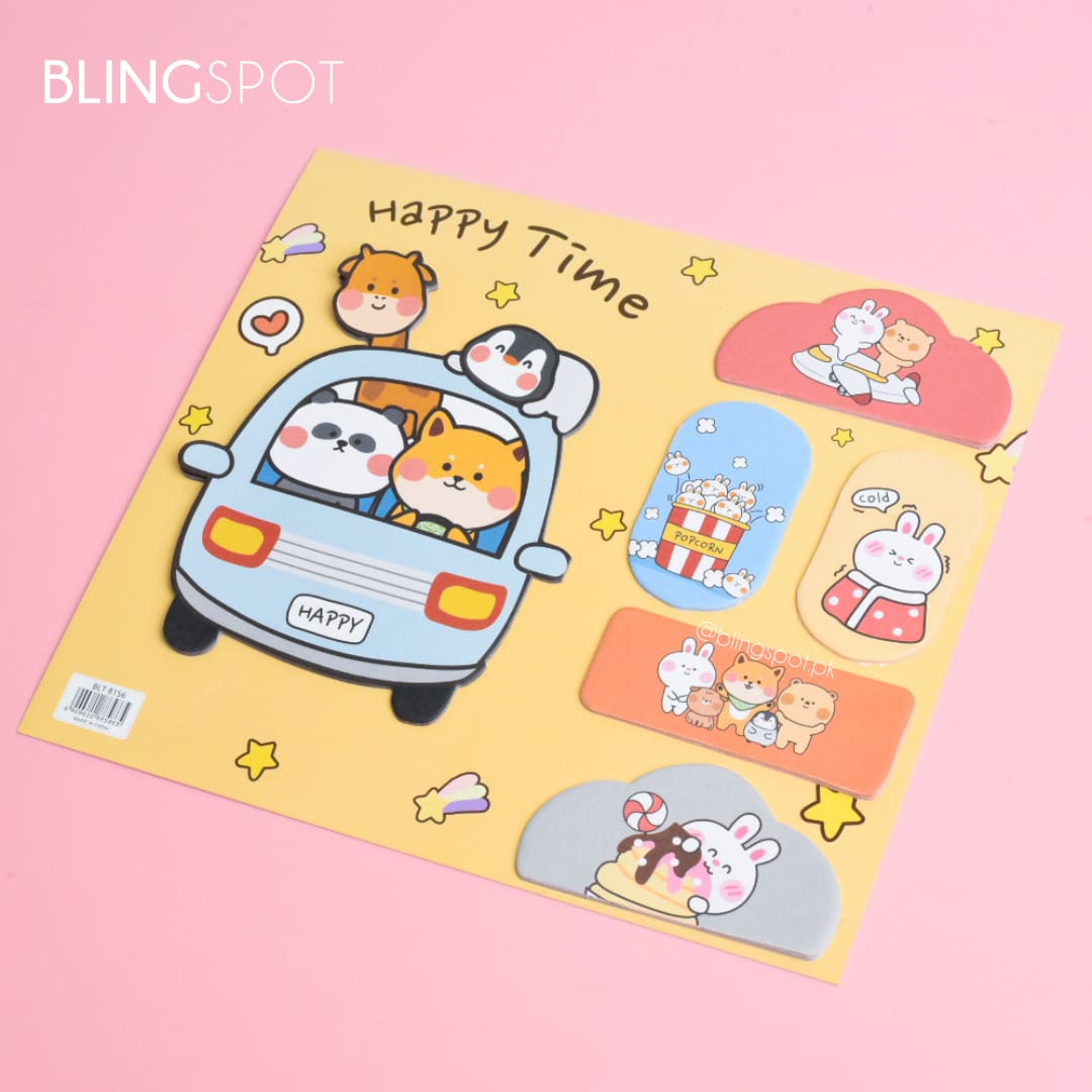 Cute Bunny Memo Pad Sticky Note Set - Style 2