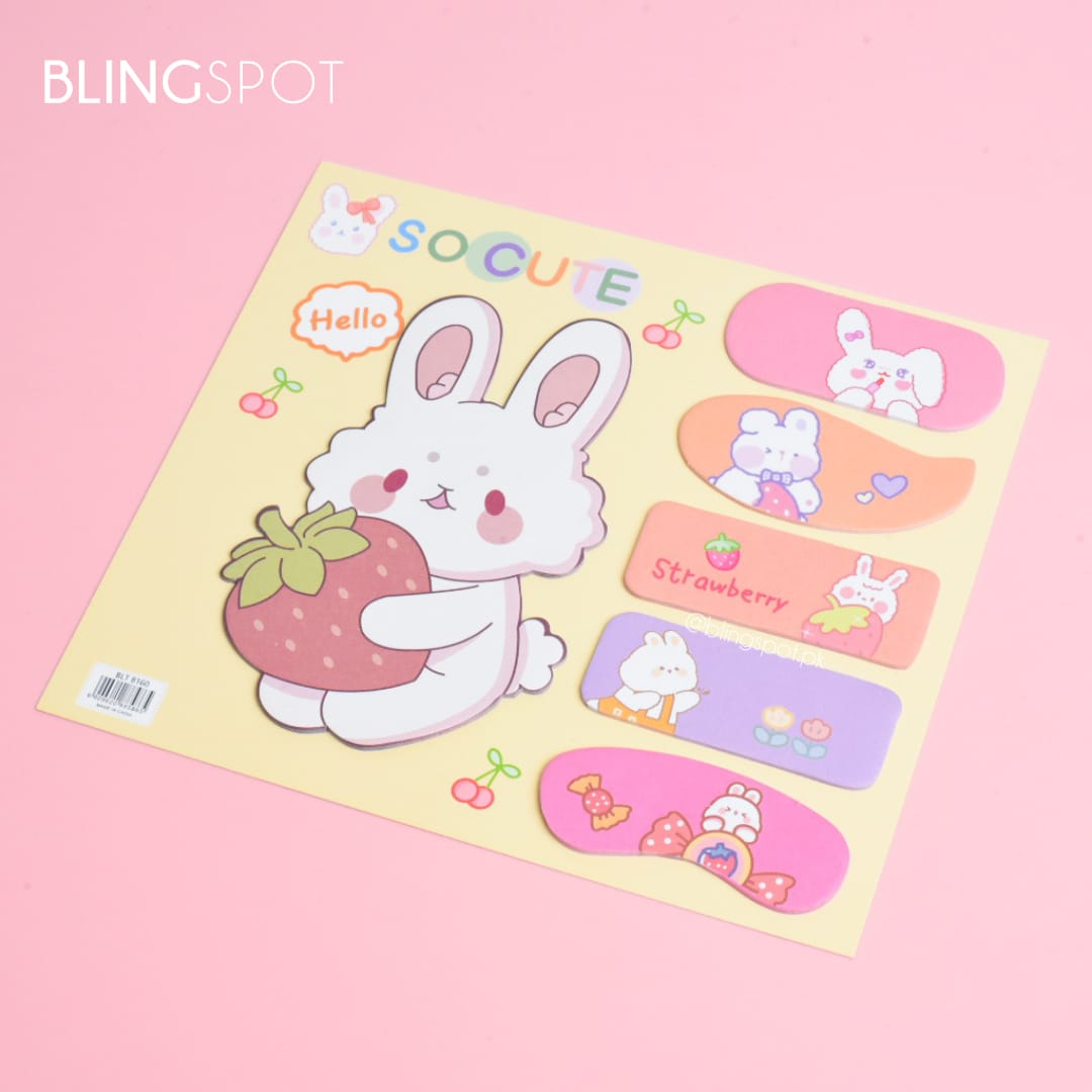 Cute Bunny Memo Pad Sticky Note Set - Style 1