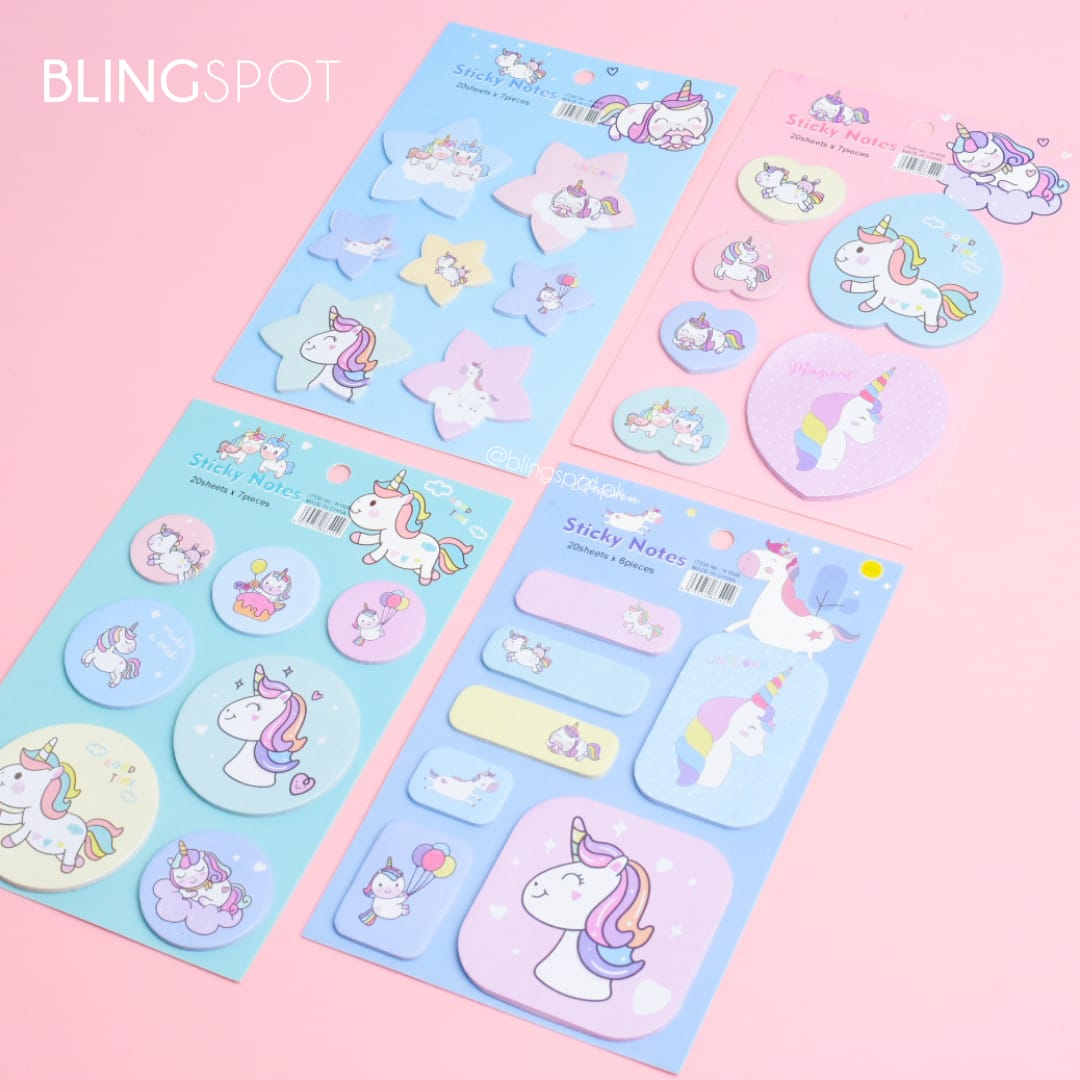 Unicorn Memo Pad Sticky Note Set