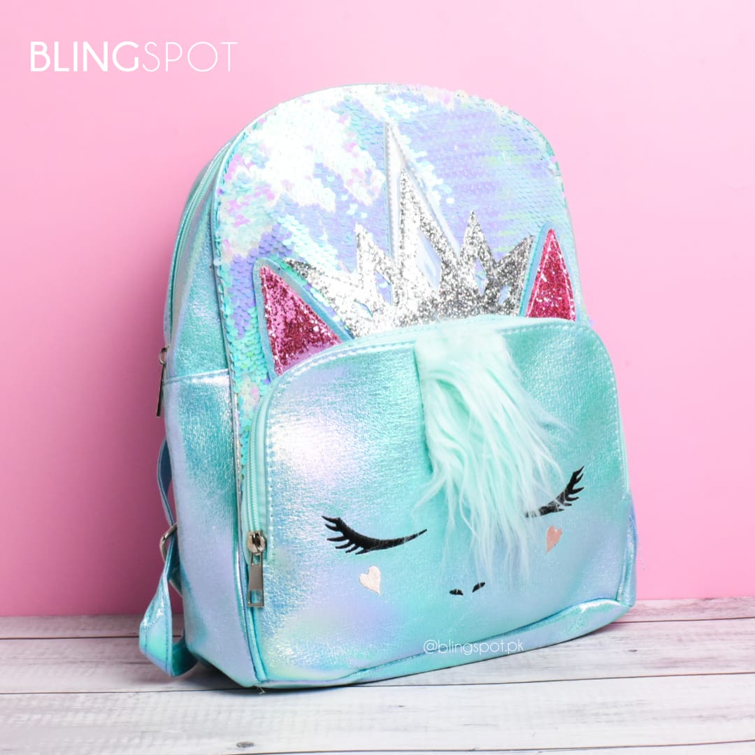 Dream Unicorn Sequin Blue Backpack - Style 2