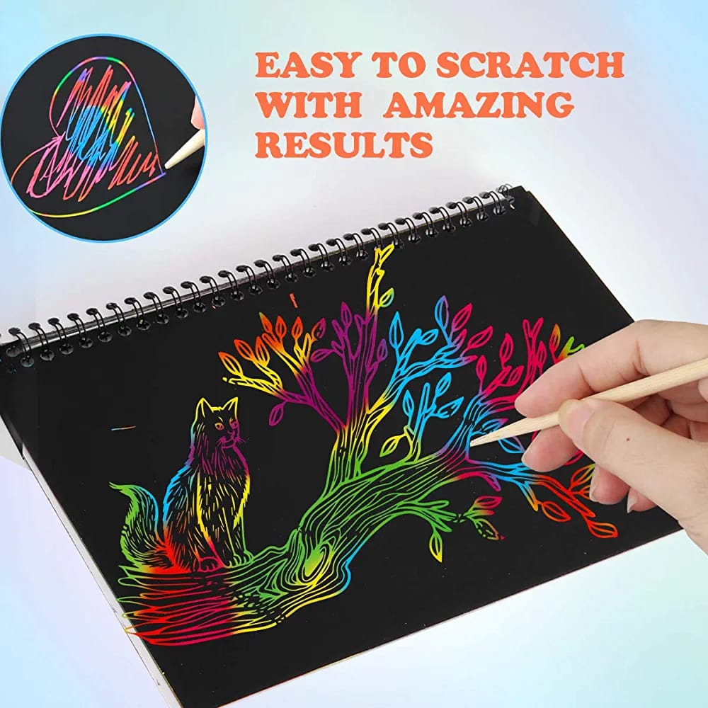 Premium Scratch Art Books: A3, A4, A5 Sizes