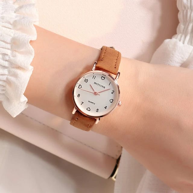 Mstianq Quartz Rose Gold & Brown  - Wrist Watch