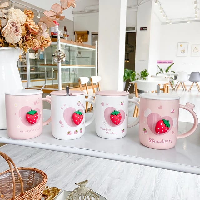 Strawberry Love  - Ceramic Mug - Scratch & Dent Sale