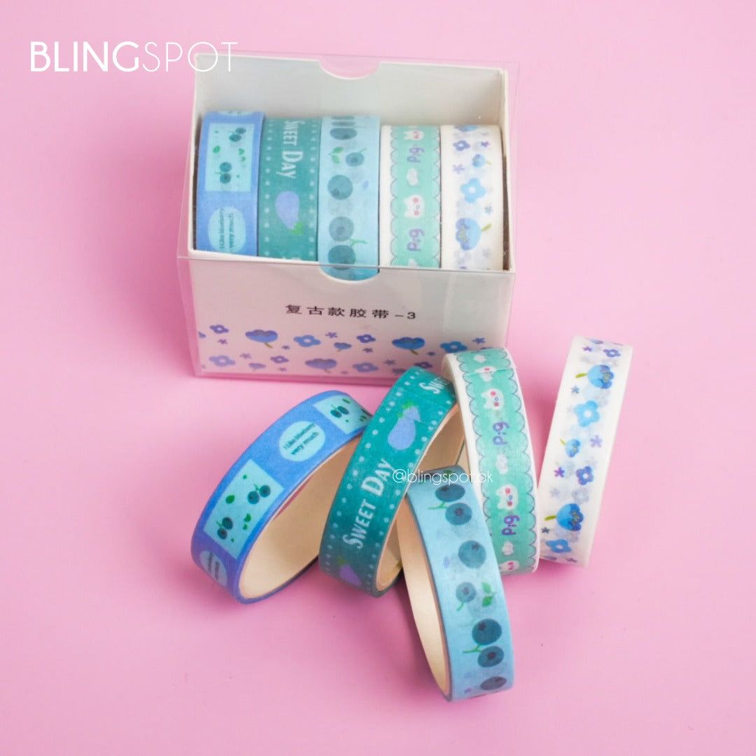 Retro Basic Washi Tape Set Of 5