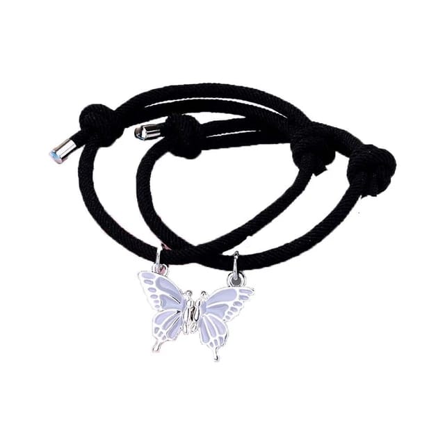 Butterfly Light Grey Friendship Bracelet Set Of 2