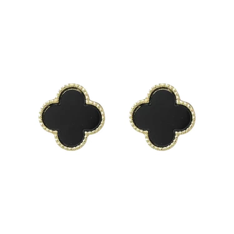 Black & Gold Flower - Earring