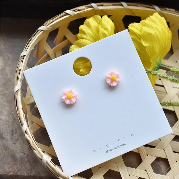 Pink Flower - Ear Studs