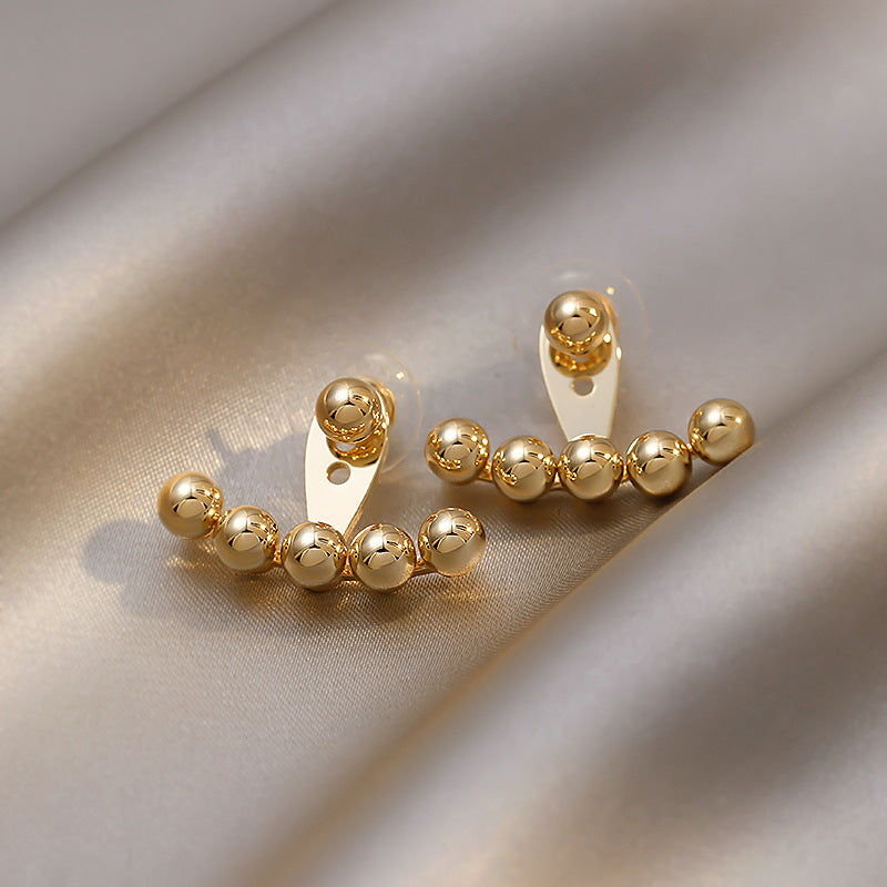 Elegant Gold Pearls  - Earring