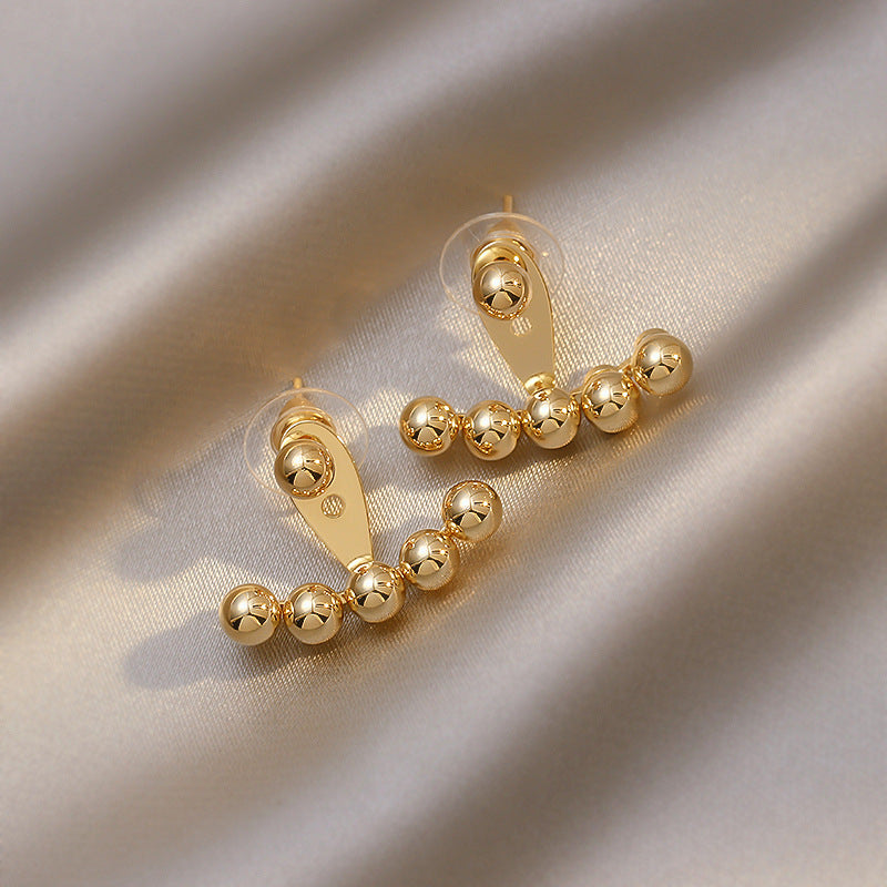 Elegant Gold Pearls  - Earring