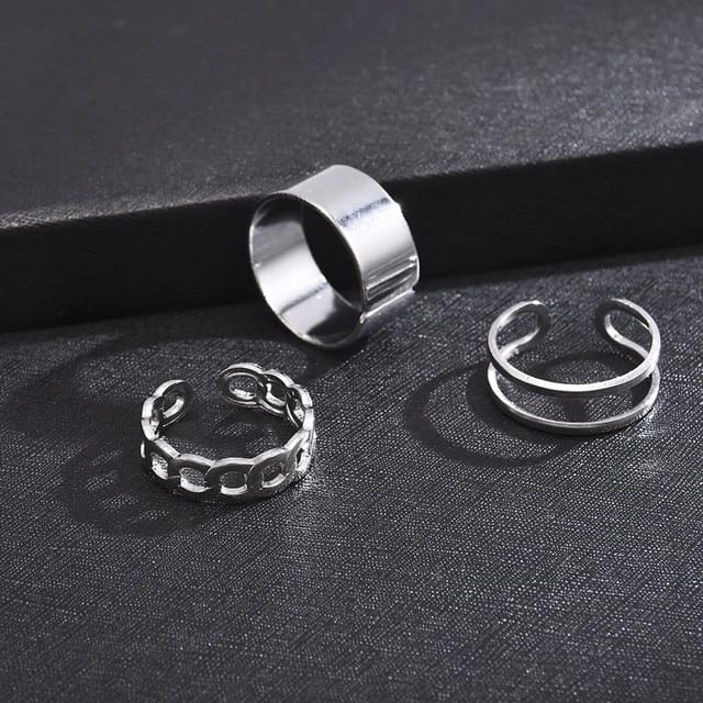 Silver Plated - Ring Set of 3