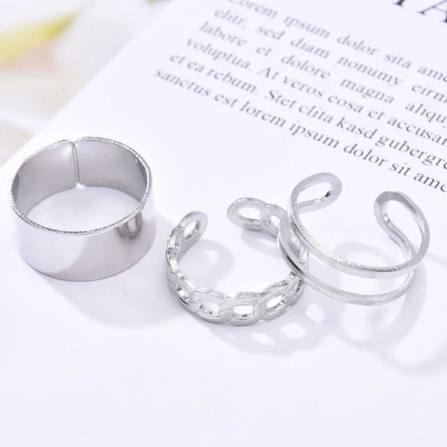 Silver Plated - Ring Set of 3