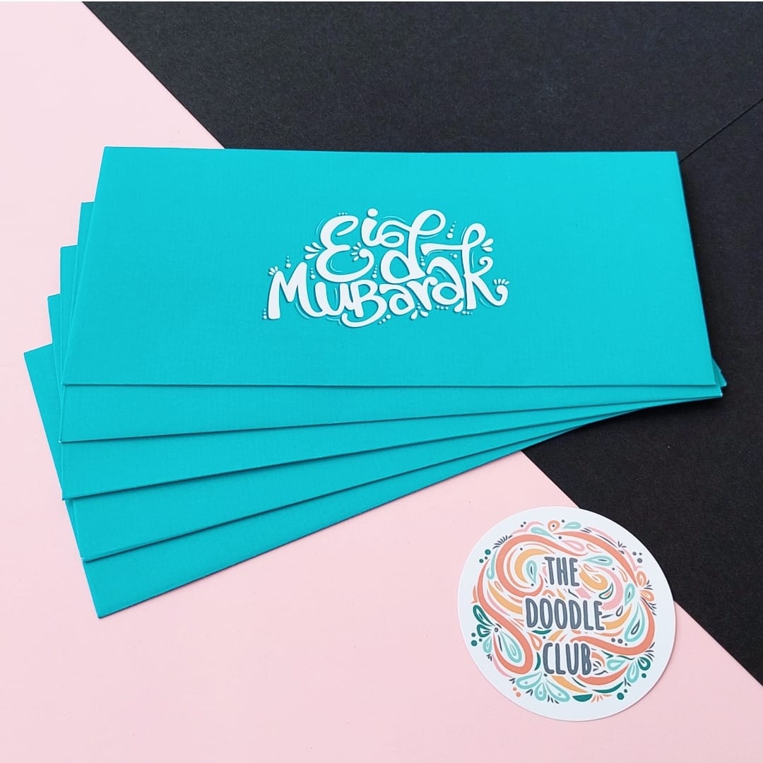 Turquoise Blue Eid Mubarak - Envelopes