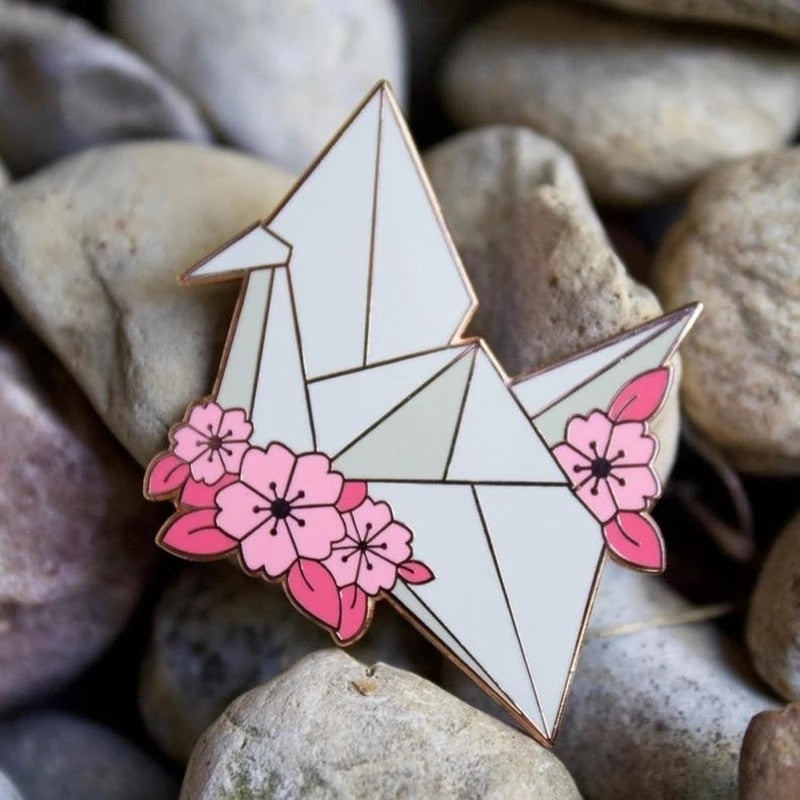 Floral Origami - Enamel Pin