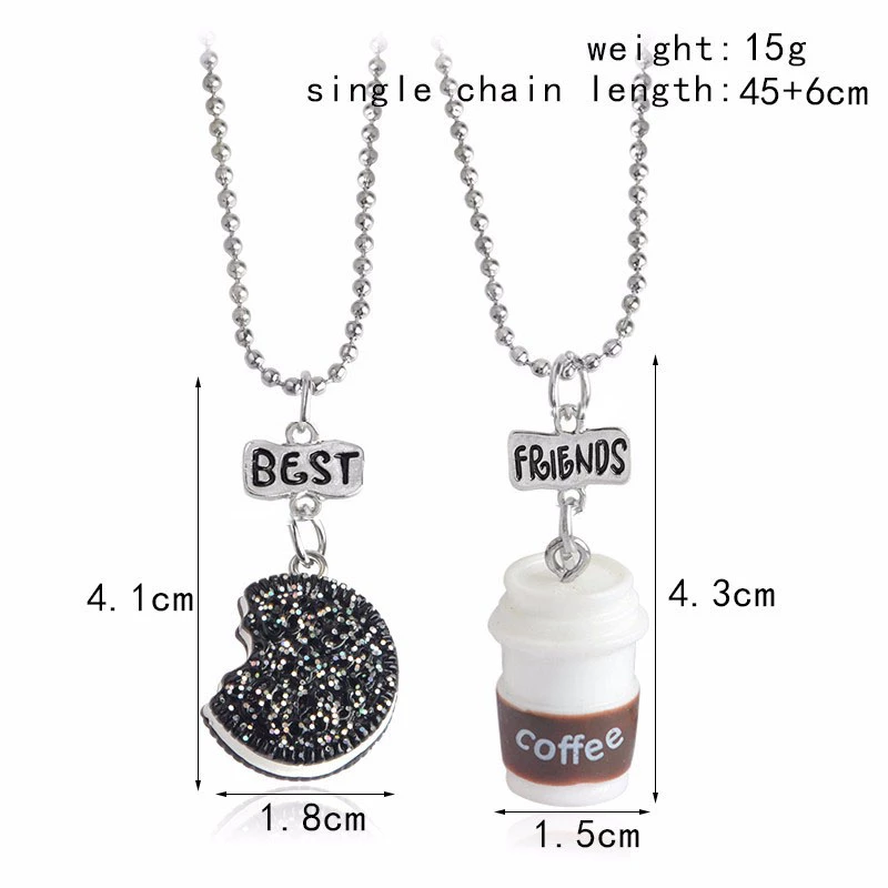 Cookie &amp; Coffee Best Friends - Necklace Set