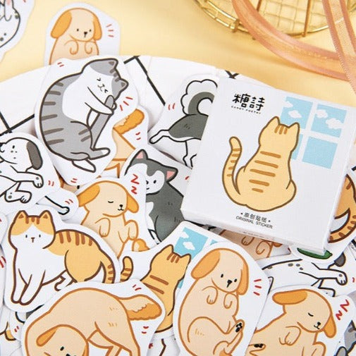 Cute Cat &amp; Dog - Sticker