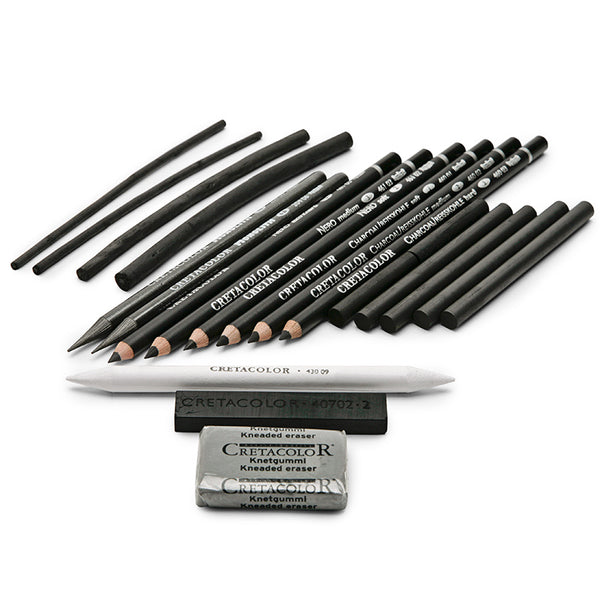 Cretacolor Black Box 20 Parts Charcoal & Drawing Set