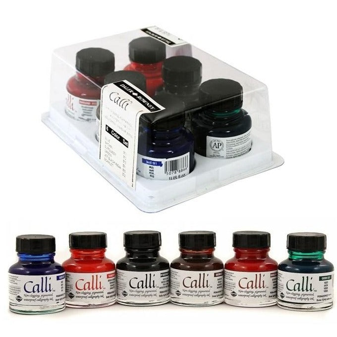 Daler Rowney - Calligraphic Ink Set of 6 Assorted Colour 29.5 ml bottle
