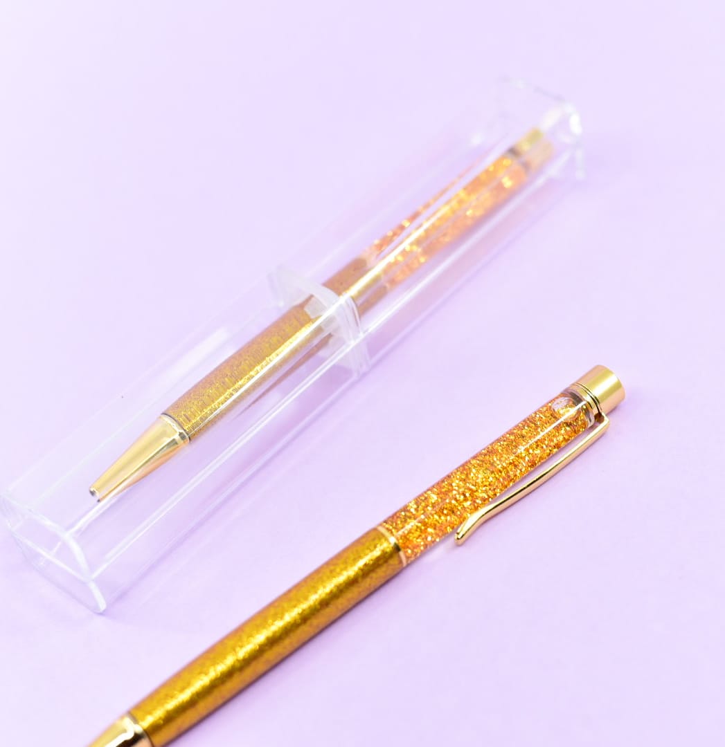 Royal Gold Glitter Metal Ball Pen