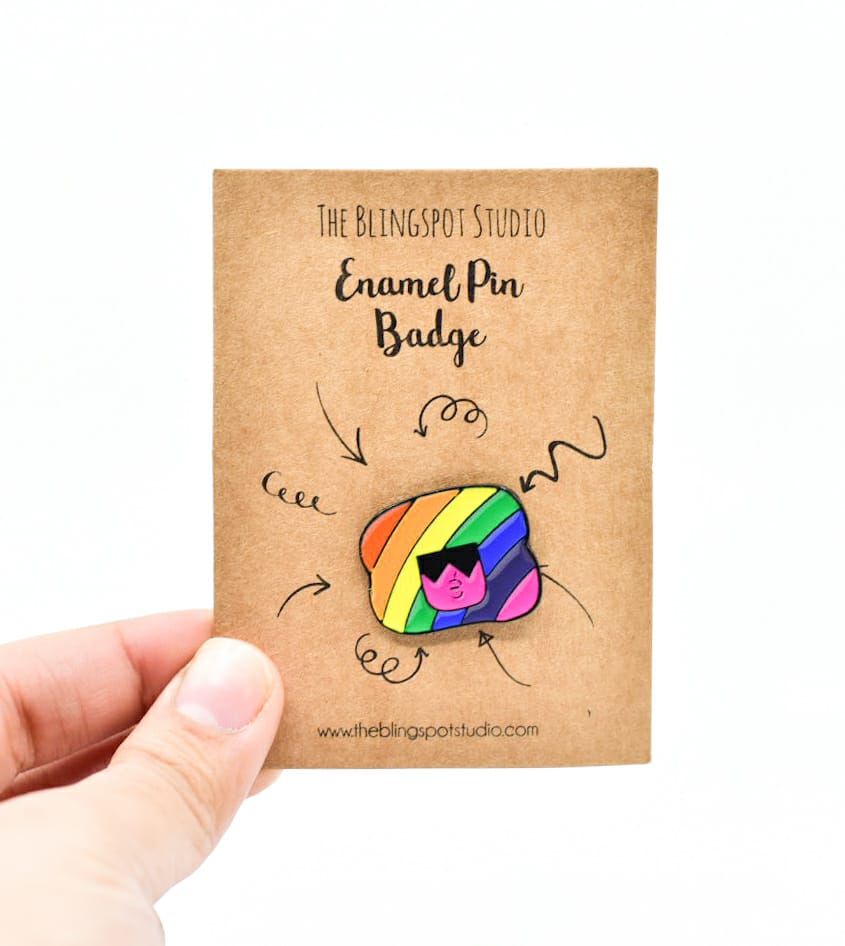 Rainbow Hair Swag Enamel Pin