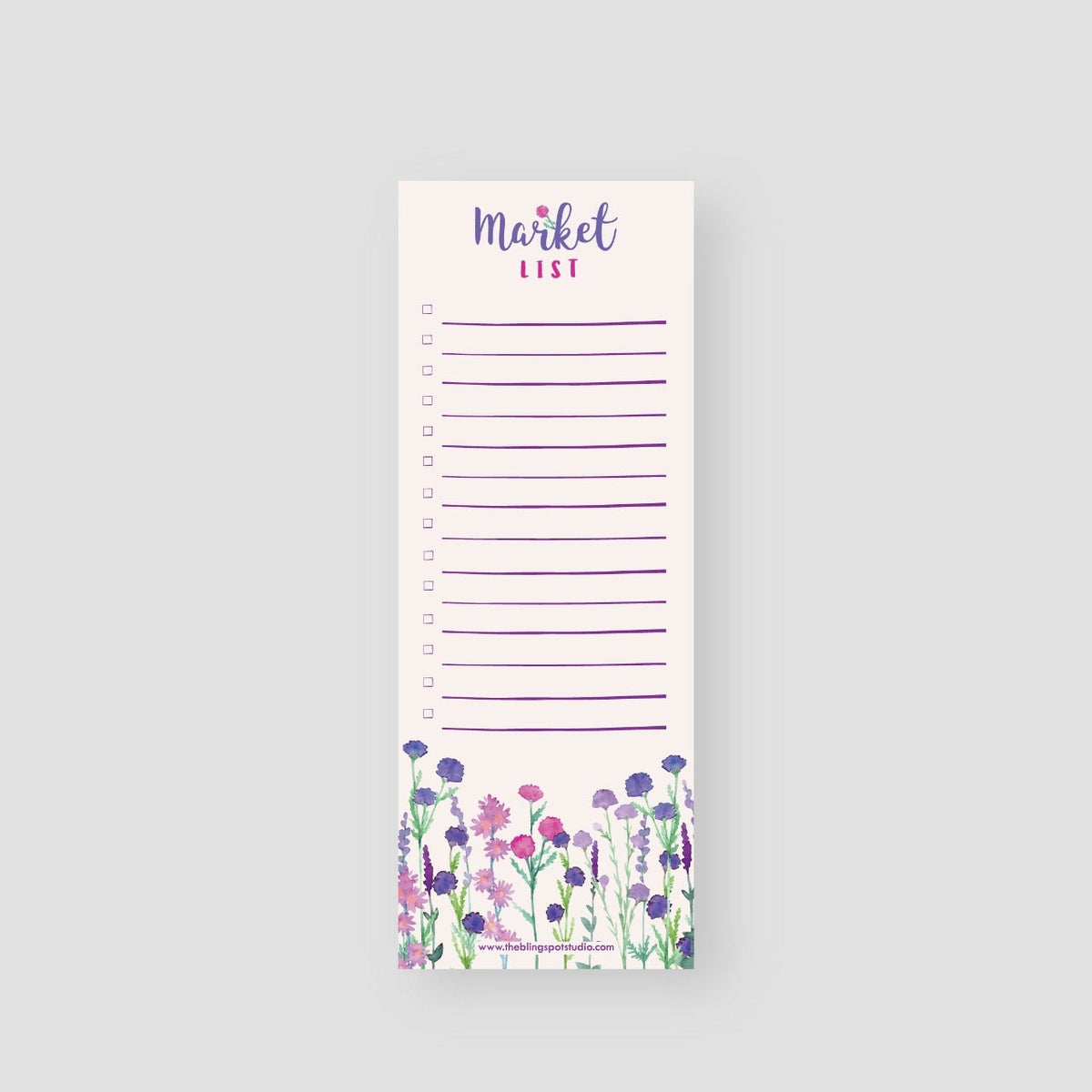Market List Floral Notepad