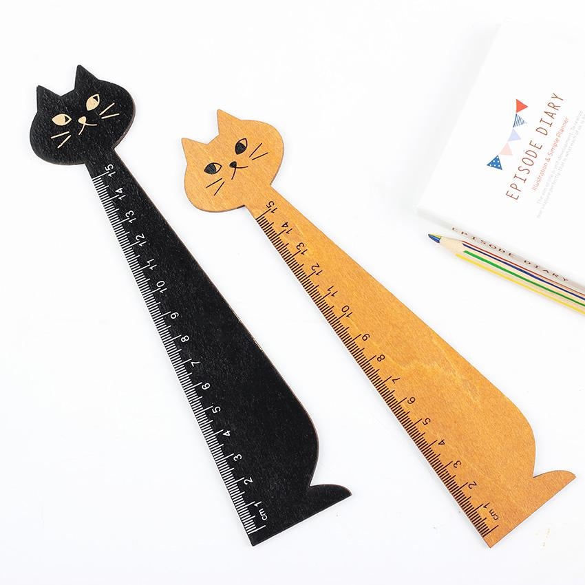 Cute Cat  Wooden - Ruler