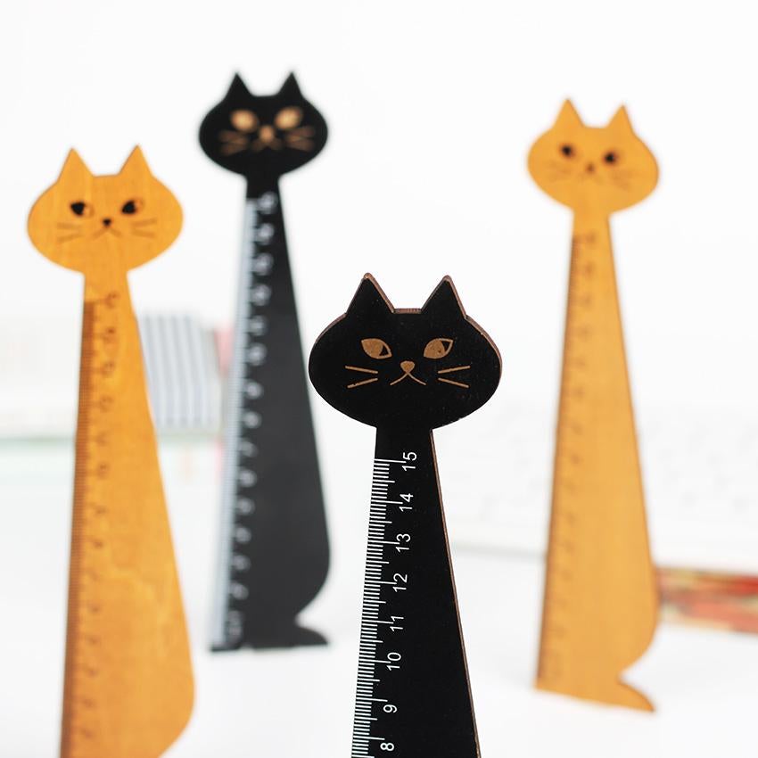 Cute Cat  Wooden - Ruler