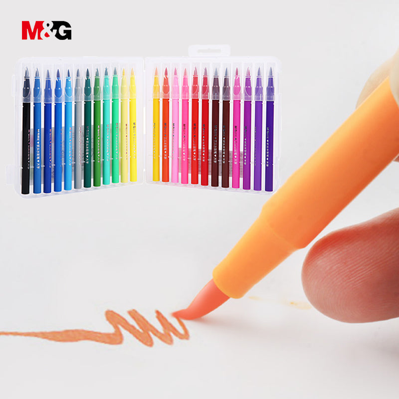 M&amp;G Watercolor Soft Brush Markers Set