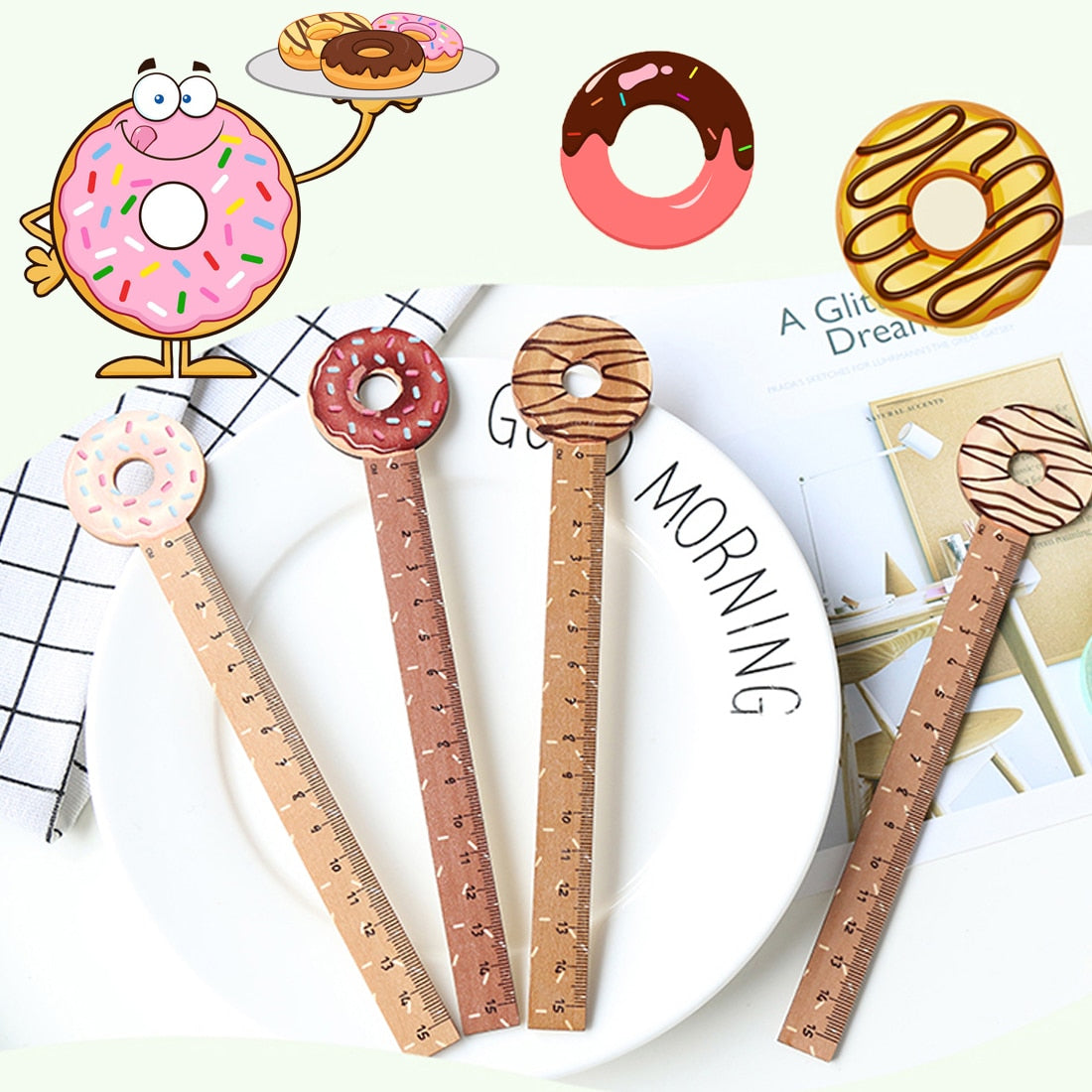 Donuts Wooden Ruler
